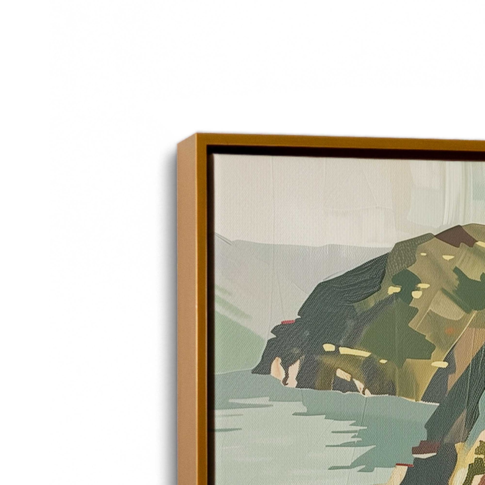 [Color:Polished Gold], Picture of art in a Polished Gold frame at an angle