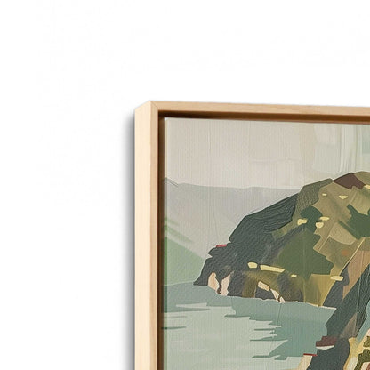 [Color:American Maple], Picture of art in a American Maple frame at an angle