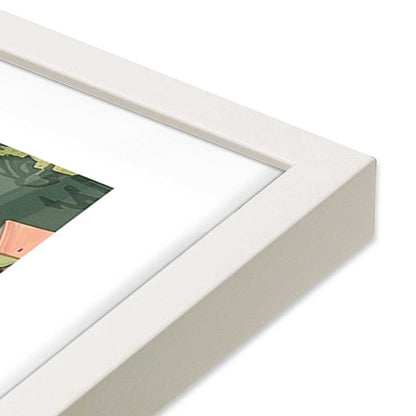 [Color:Opaque White], Picture of art in a Opaque White frame at an angle