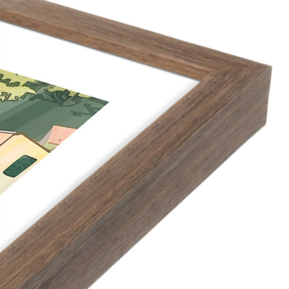 [Color:Walnut], Picture of art in a Walnut frame at an angle