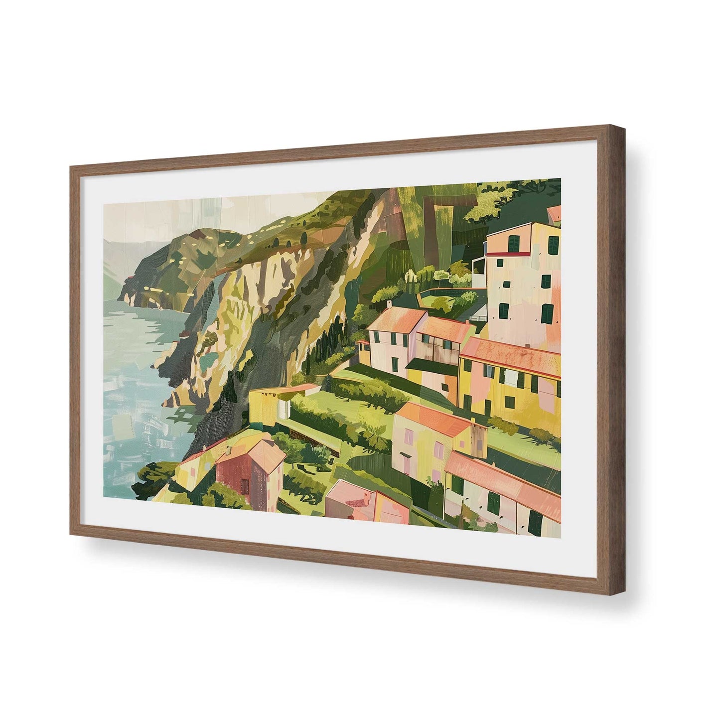 [Color:Walnut], Picture of art in a Walnut frame of the corner