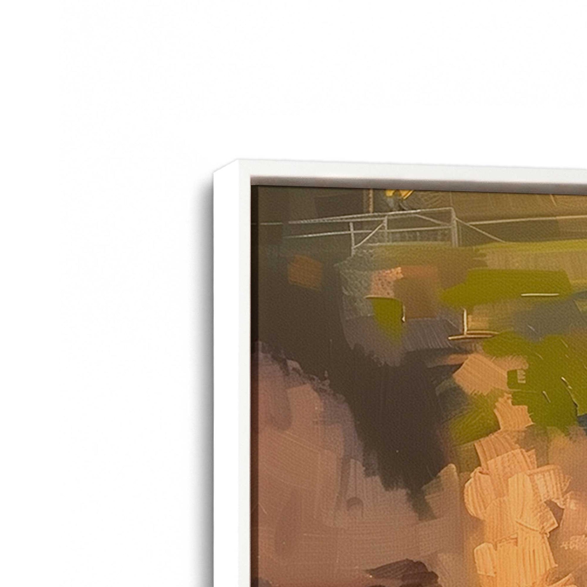 [Color:Opaque White], Picture of art in a White frame at an angle