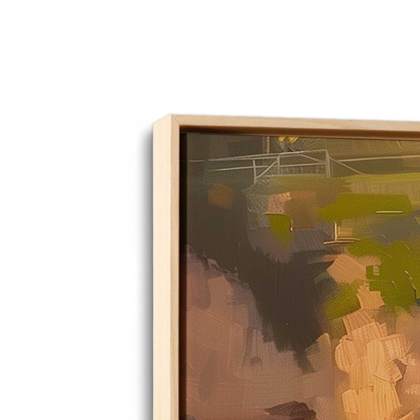 [Color:American Maple], Picture of art in a American Maple frame at an angle