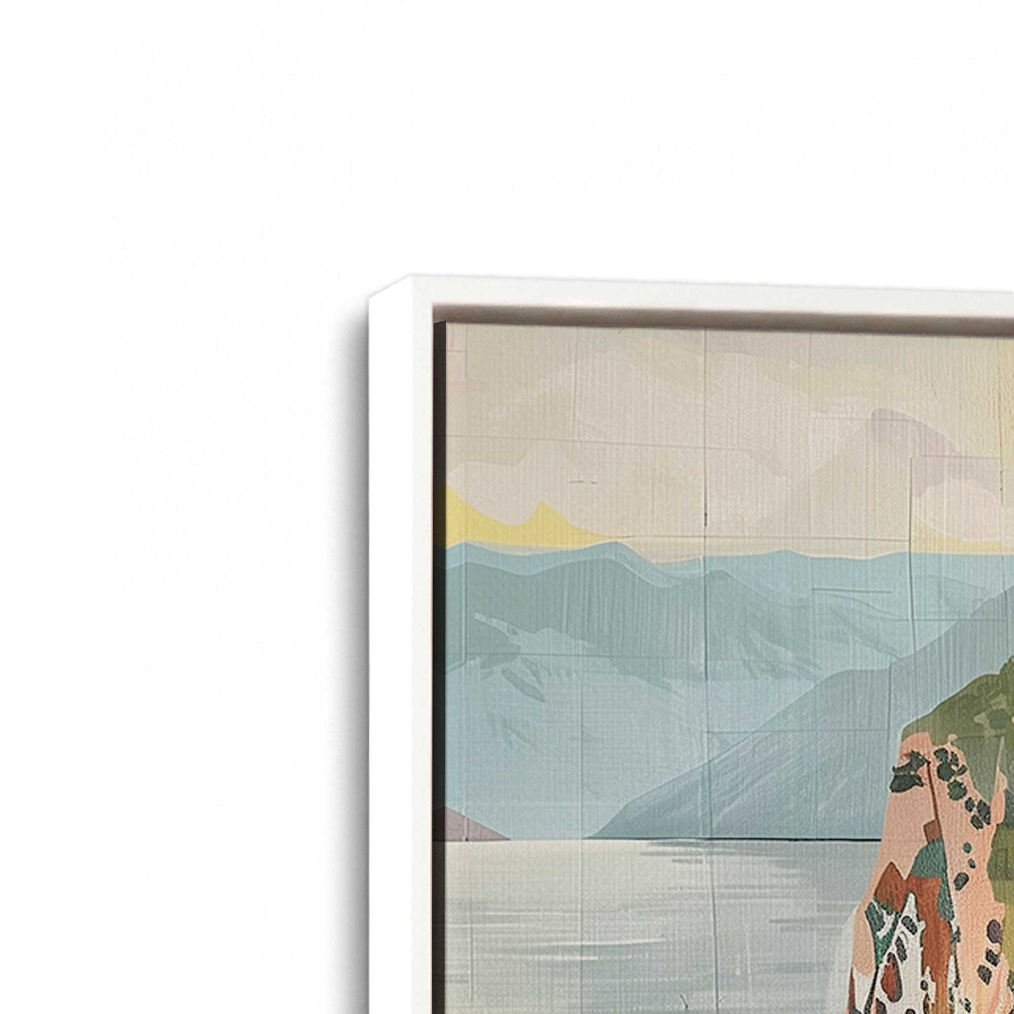 [Color:Opaque White], Picture of art in a White frame at an angle
