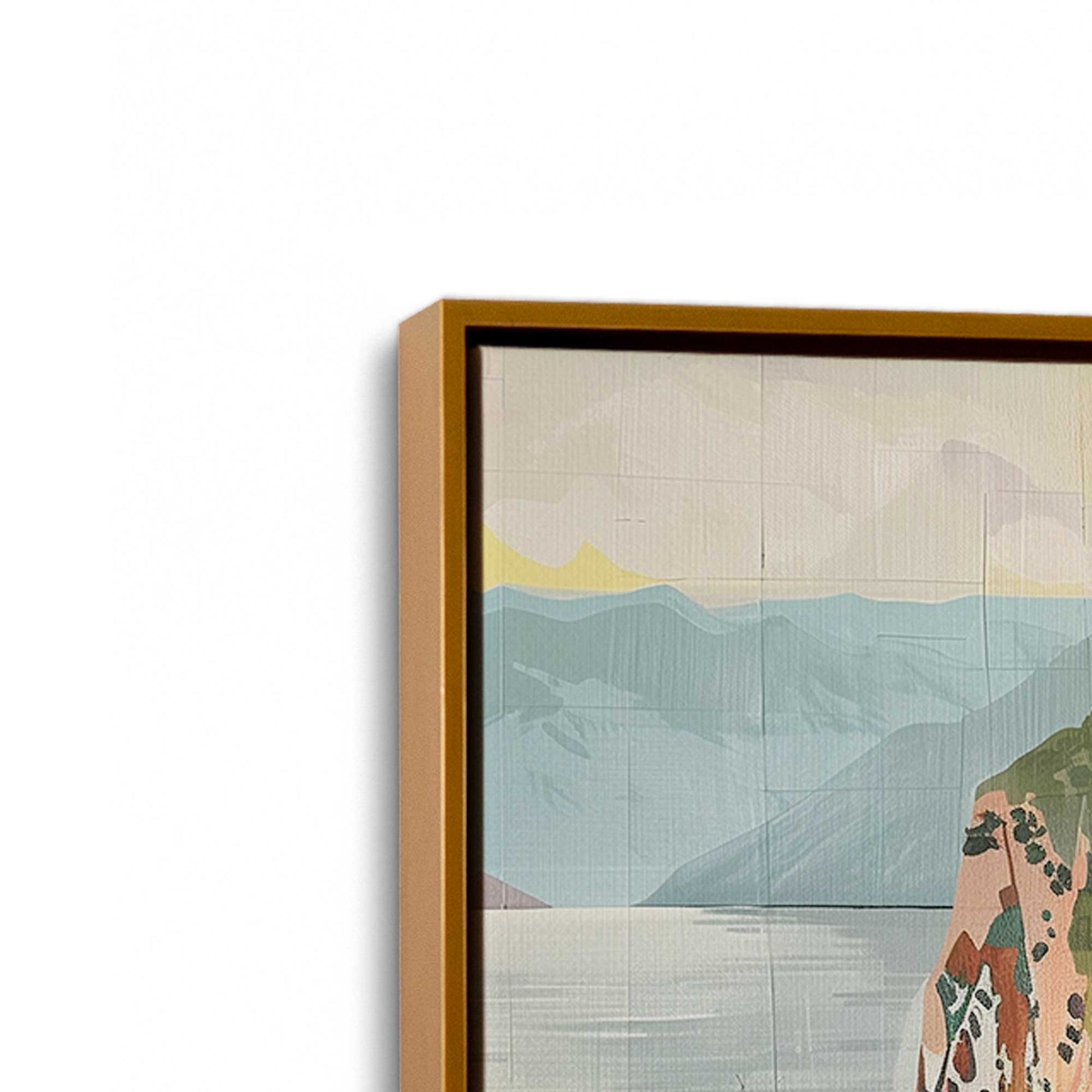 [Color:Polished Gold], Picture of art in a Polished Gold frame at an angle