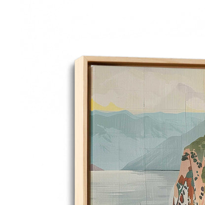 [Color:American Maple], Picture of art in a American Maple frame at an angle