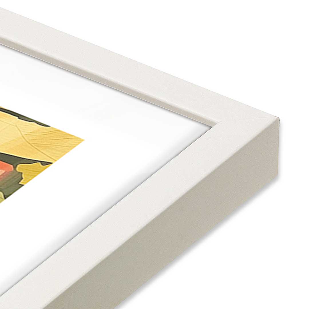 [Color:Opaque White], Picture of art in a Opaque White frame at an angle
