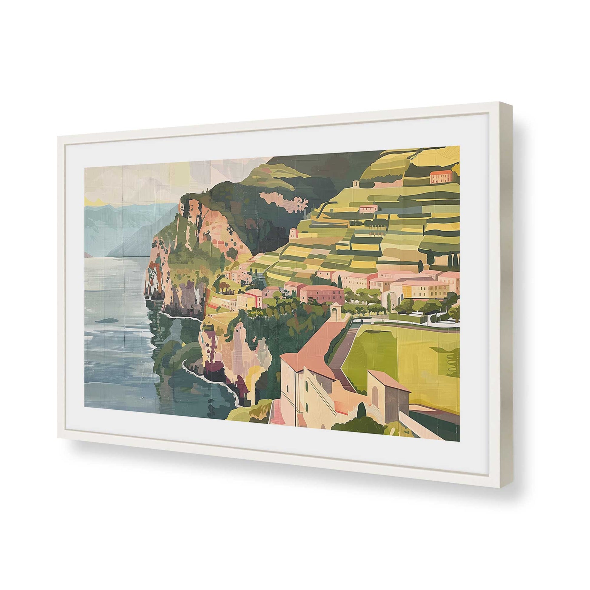 [Color:Opaque White], Picture of art in a Opaque White frame of the corner
