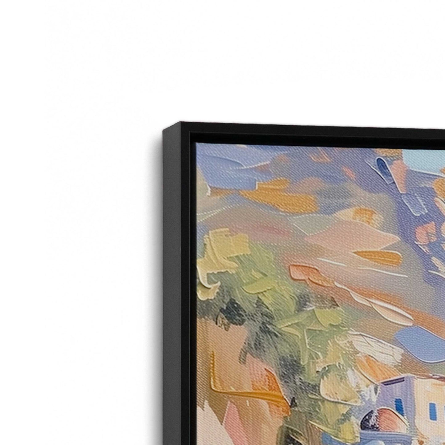 [Color:Satin Black], Picture of art in a Satin Black frame at an angle