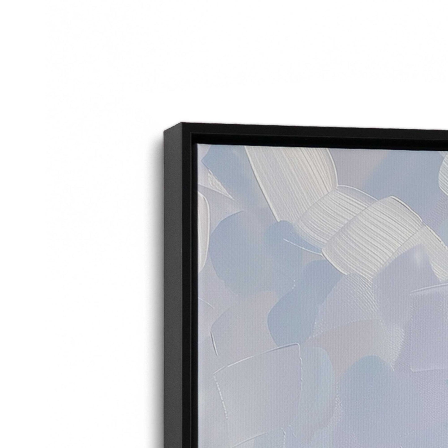 [Color:Satin Black], Picture of art in a Satin Black frame at an angle