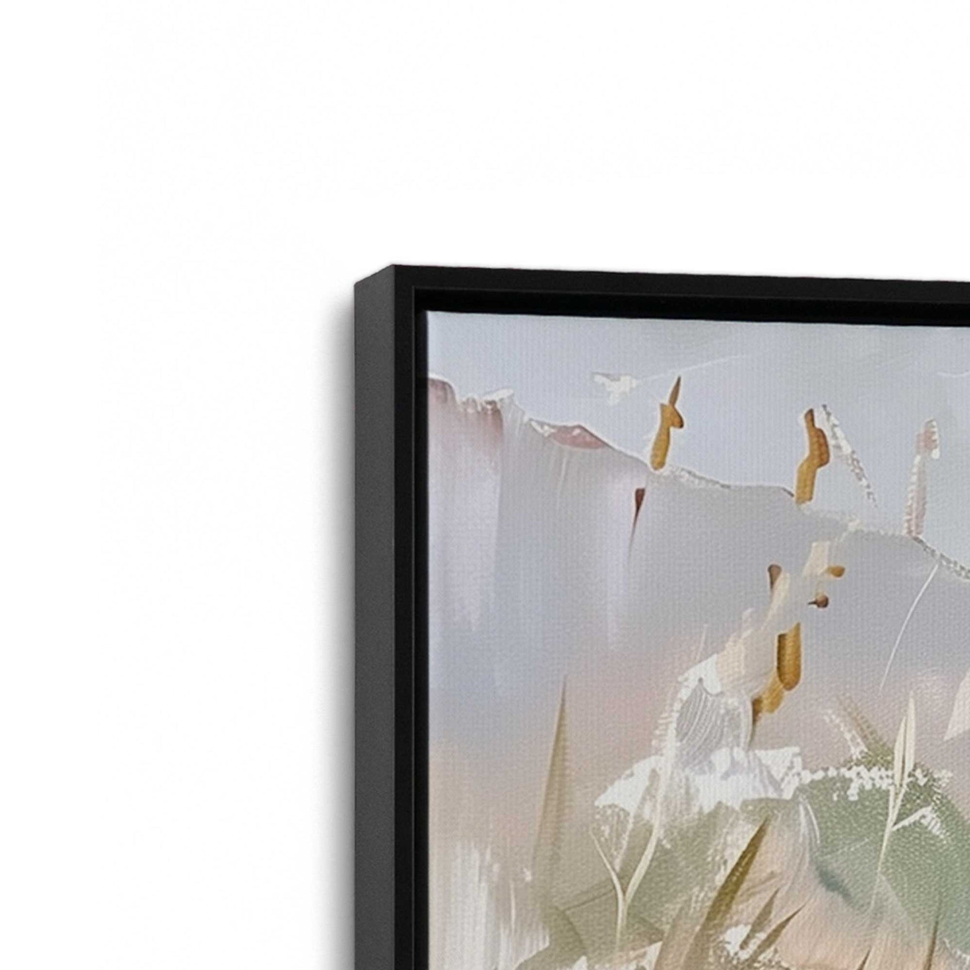 [Color:Satin Black], Picture of art in a Satin Black frame at an angle