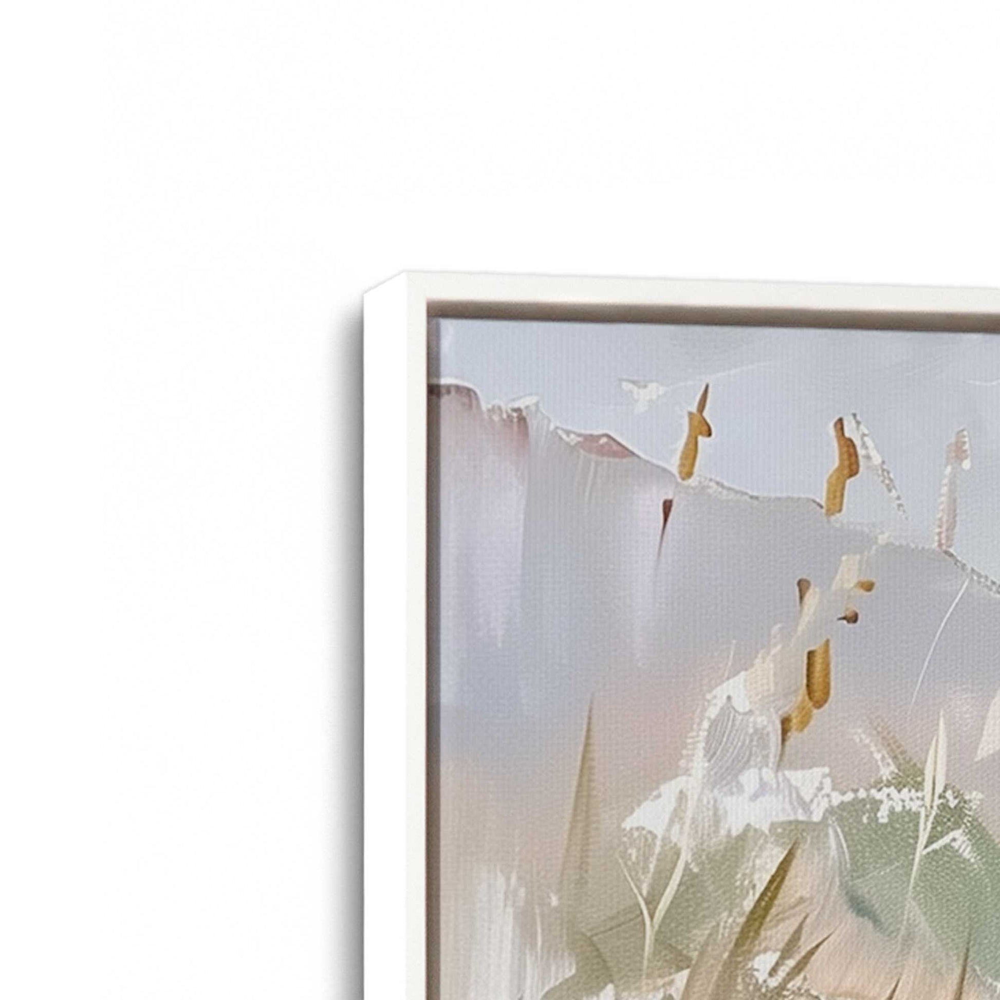 [Color:Opaque White], Picture of art in a White frame at an angle