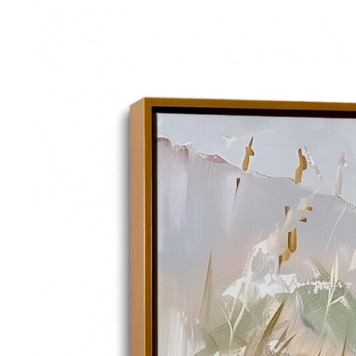 [Color:Polished Gold], Picture of art in a Polished Gold frame at an angle