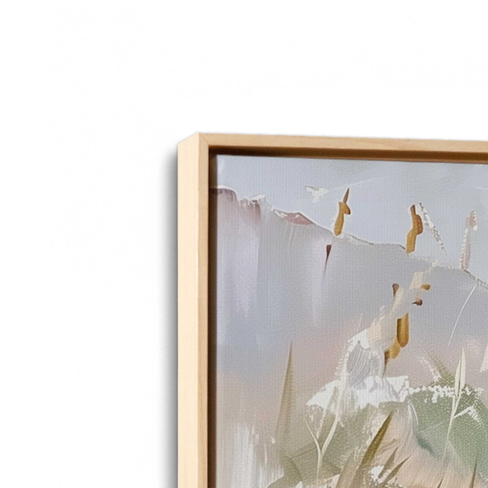 [Color:American Maple], Picture of art in a American Maple frame at an angle