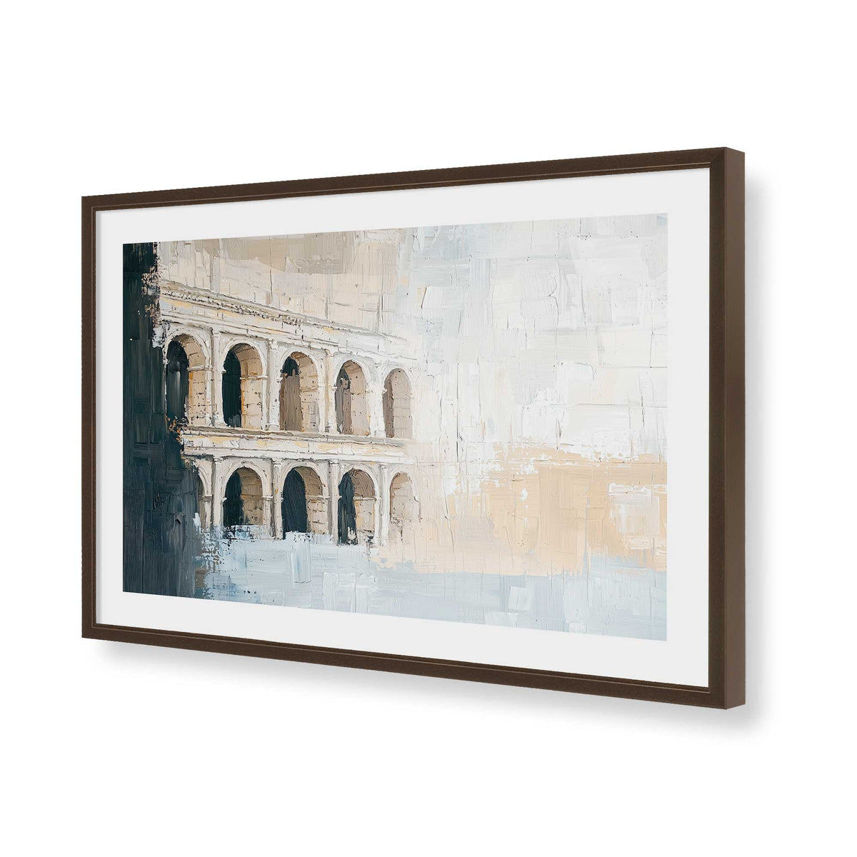 [Color:Brown], Picture of art in a Brown frame of the corner