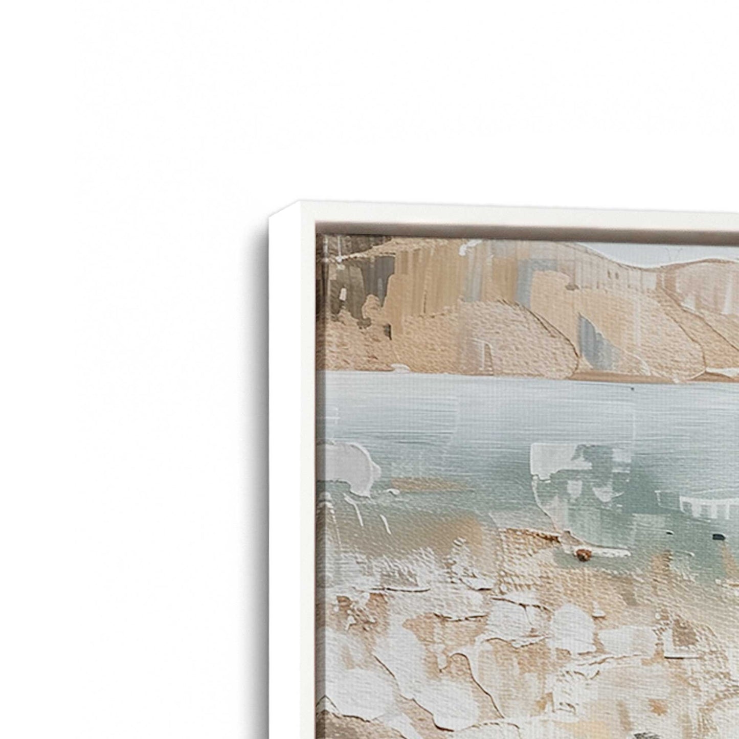[Color:Opaque White], Picture of art in a White frame at an angle