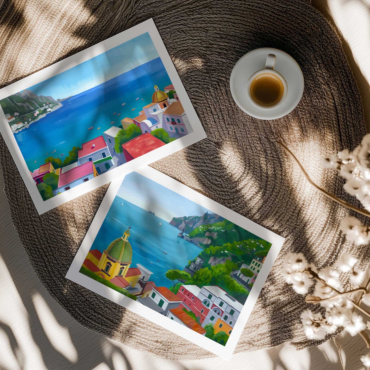 [color:Rolled Print], Picture of art in a room