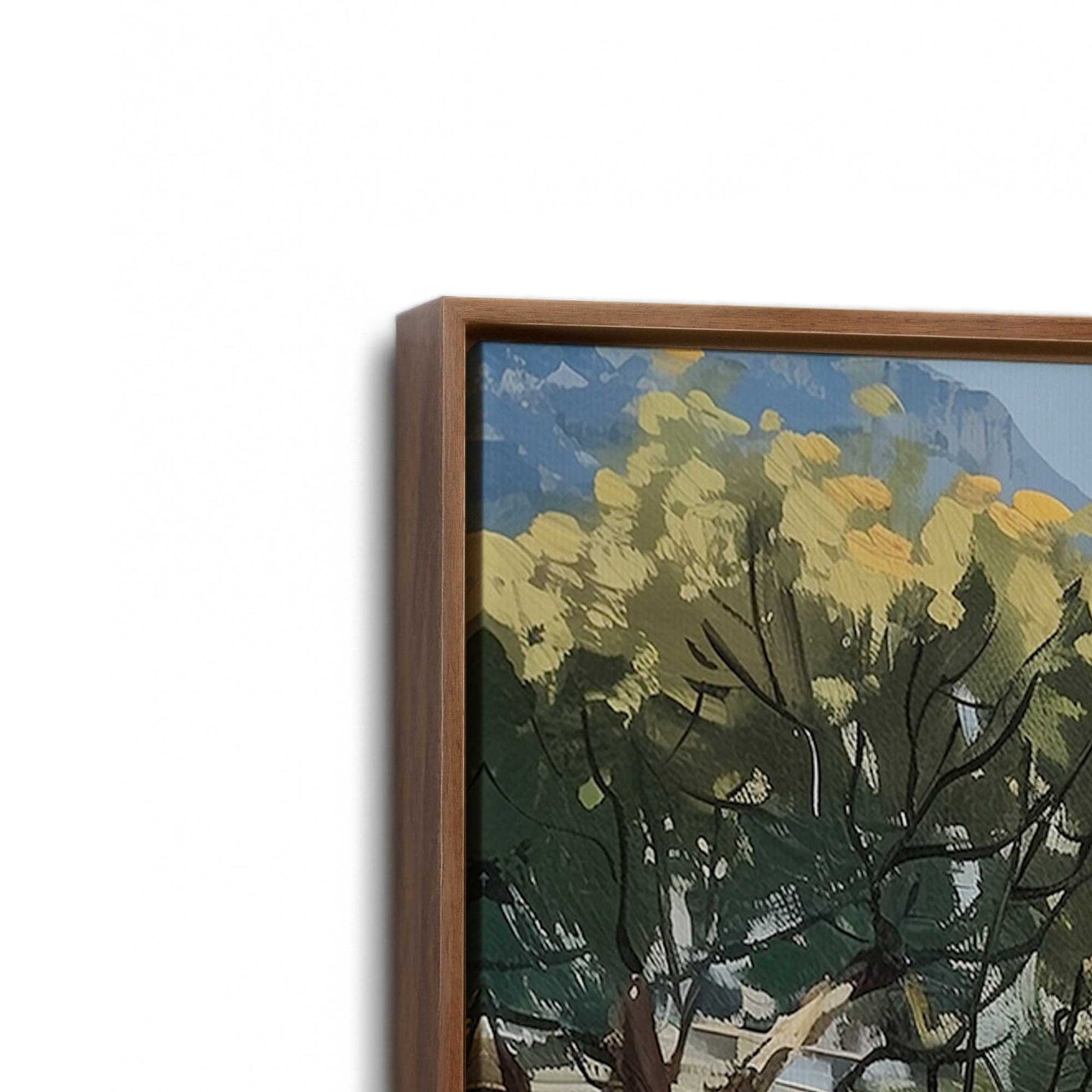 [Color:Walnut], Picture of the corner of the art