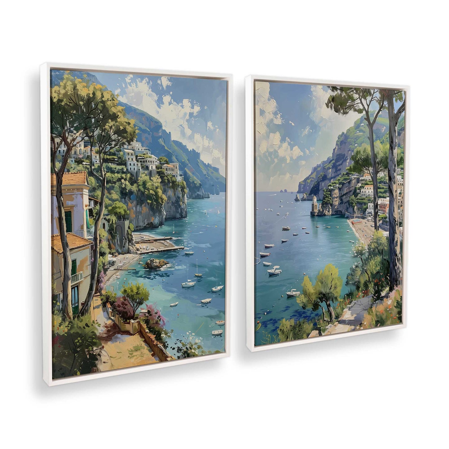 [Color:Opaque White], Picture of art in a White frame at an angle