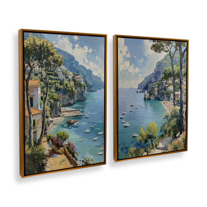 [Color:Polished Gold], Picture of art in a Polished Gold frame at an angle