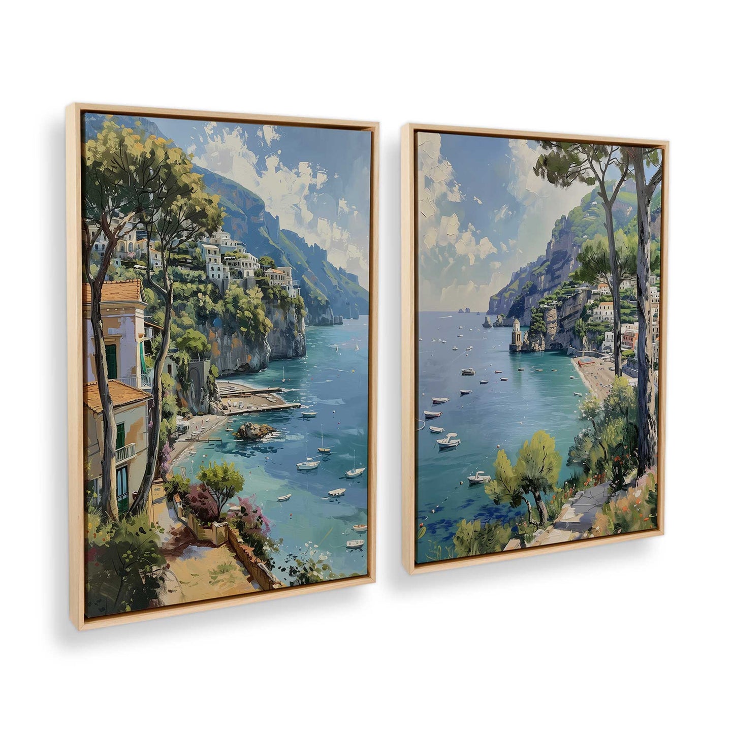 [Color:American Maple], Picture of art in a American Maple frame at an angle