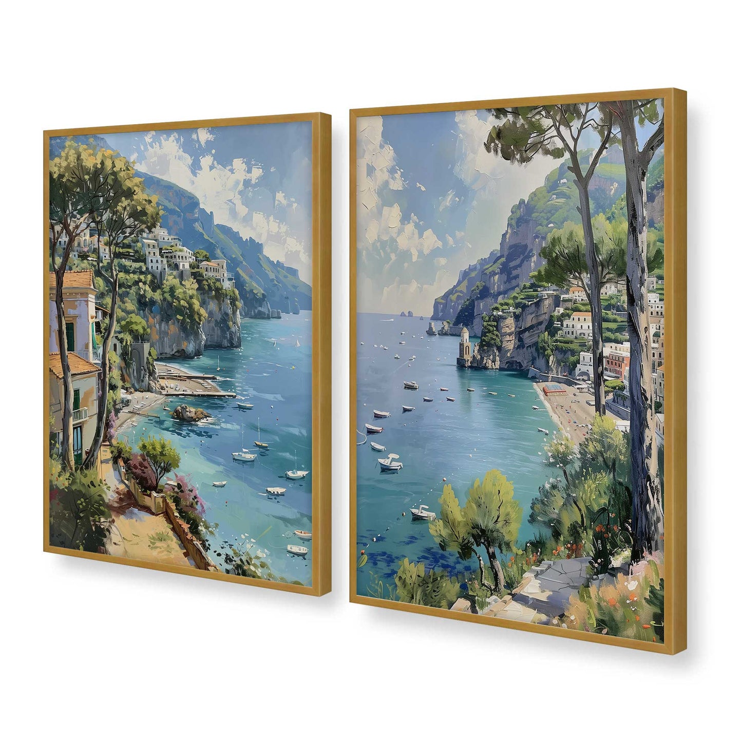 [Color:Polished Gold], Picture of art in a Polished Gold frame at an angle