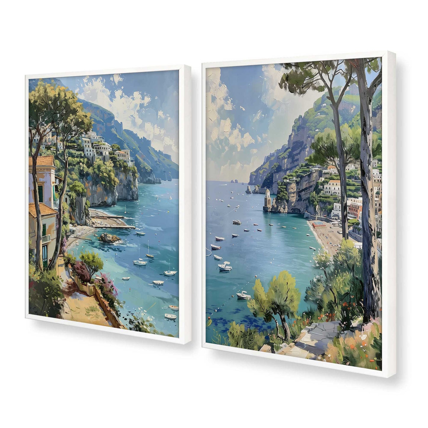 [Color:Opaque White], Picture of art in a Opaque White frame at an angle