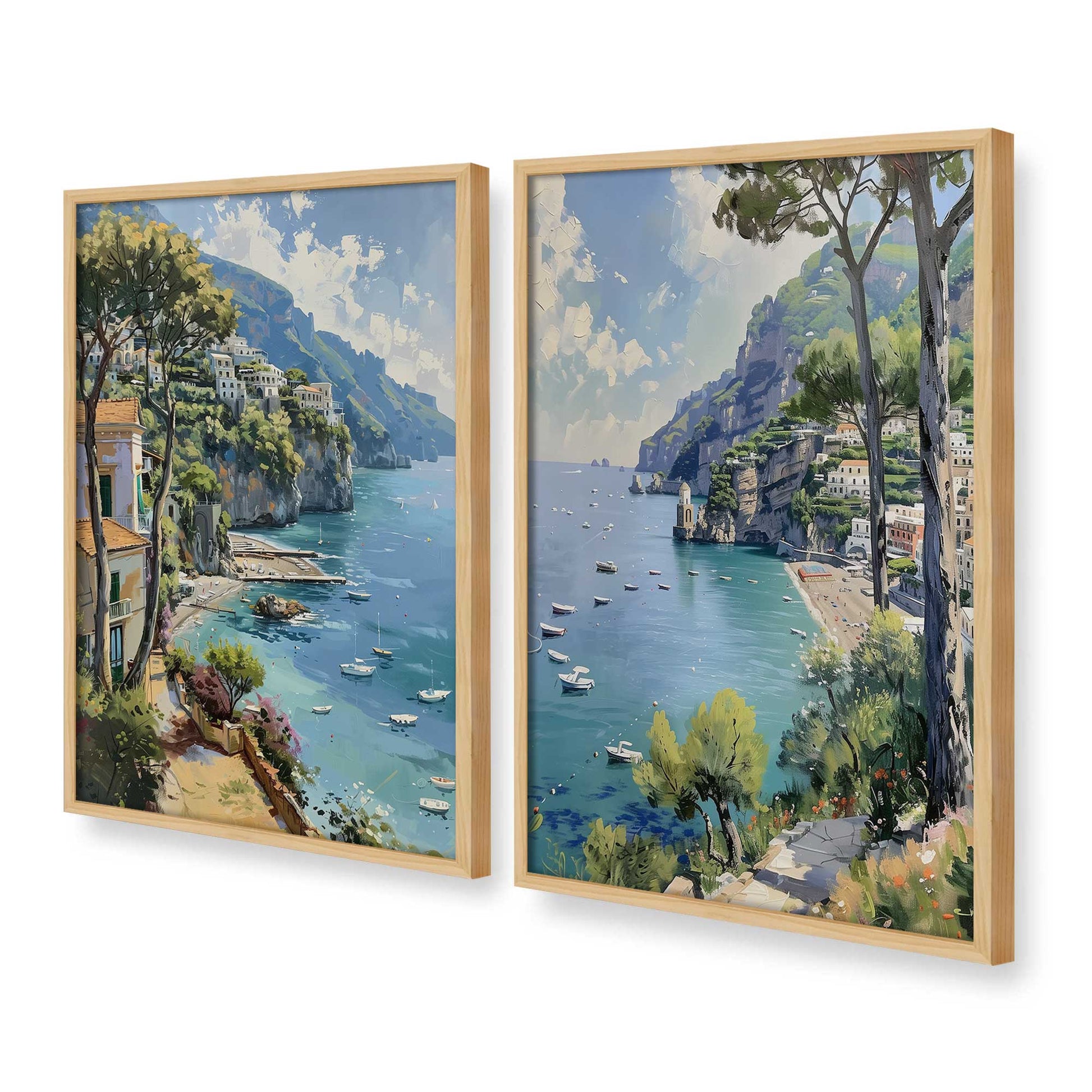 [Color:American Maple], Picture of art in a American Maple frame at an angle