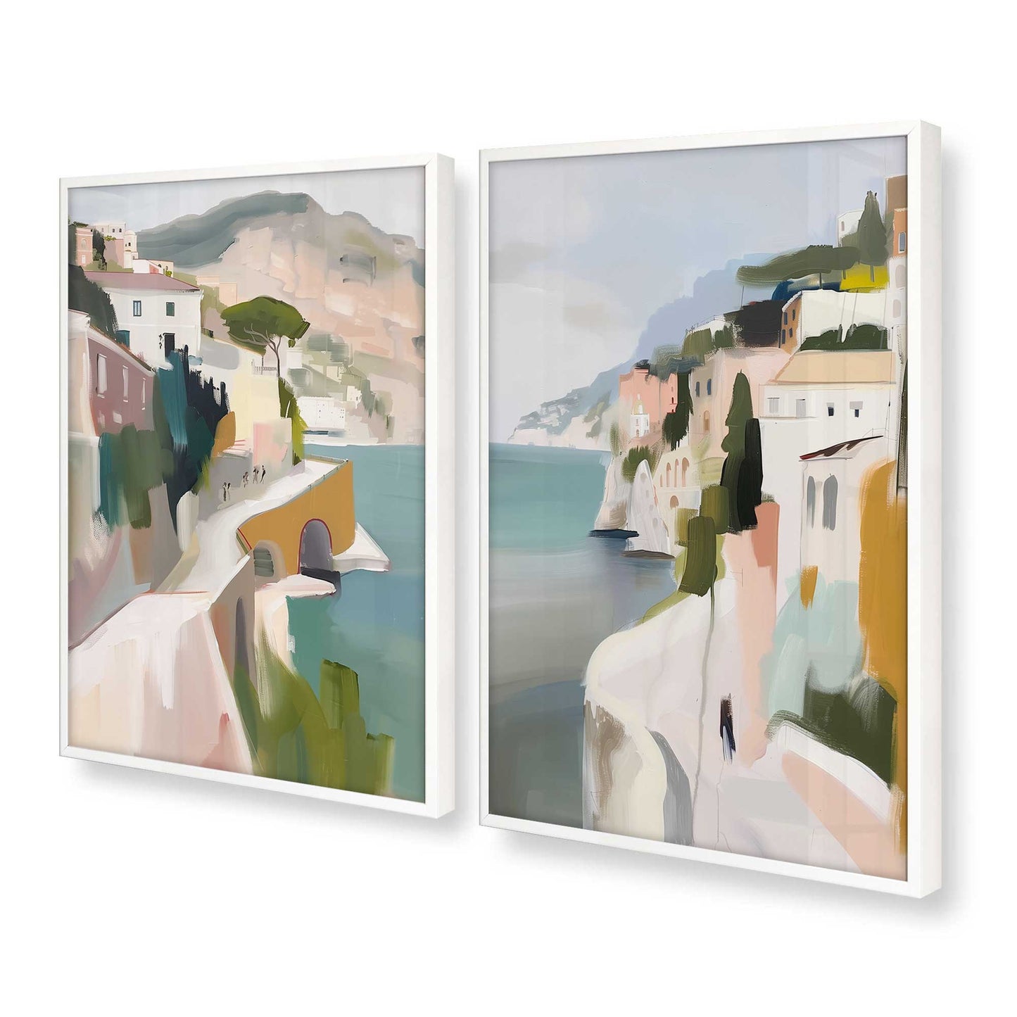 [Color:Opaque White], Picture of art in a Opaque White frame at an angle