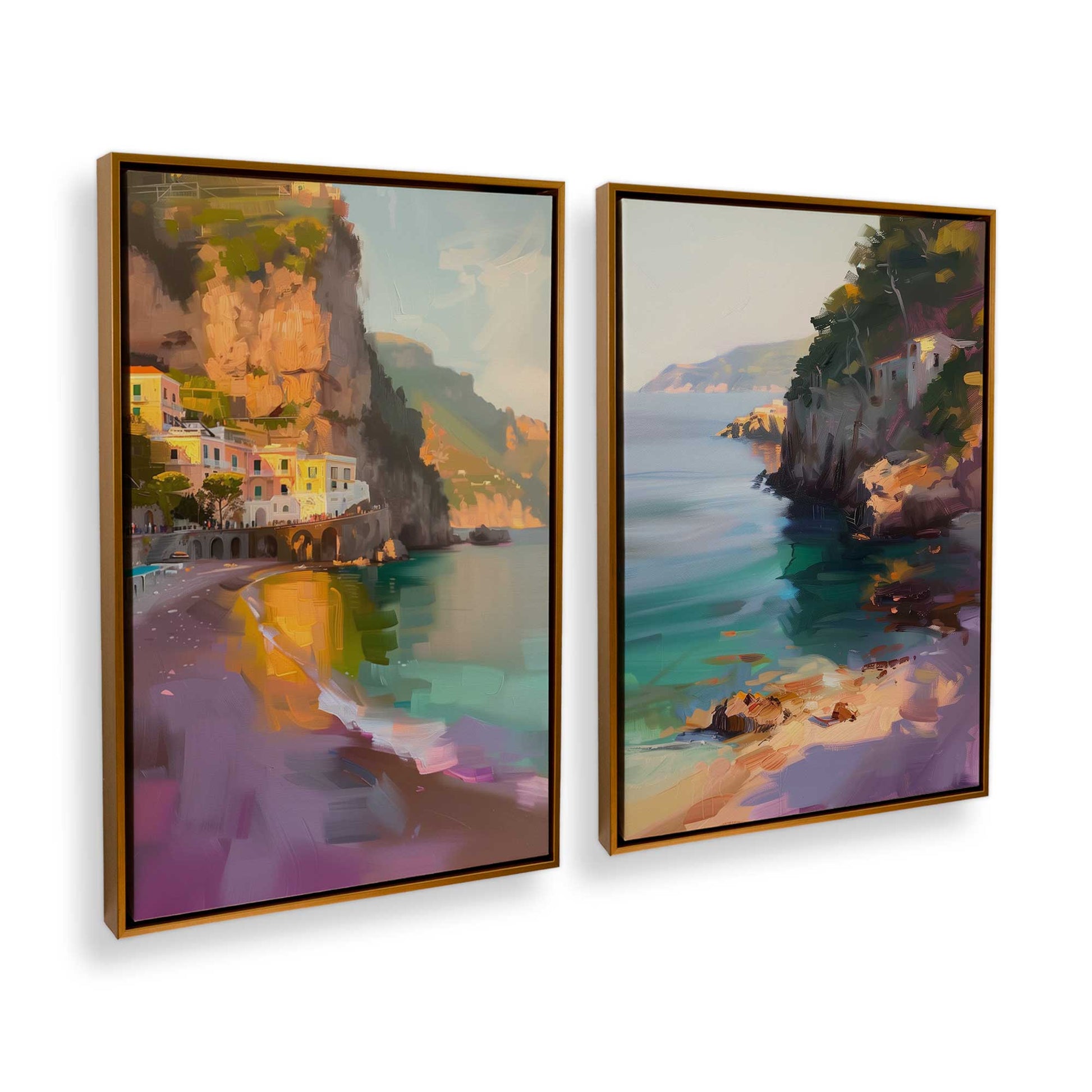 [Color:Polished Gold], Picture of art in a Polished Gold frame at an angle