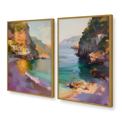[Color:Polished Gold], Picture of art in a Polished Gold frame at an angle