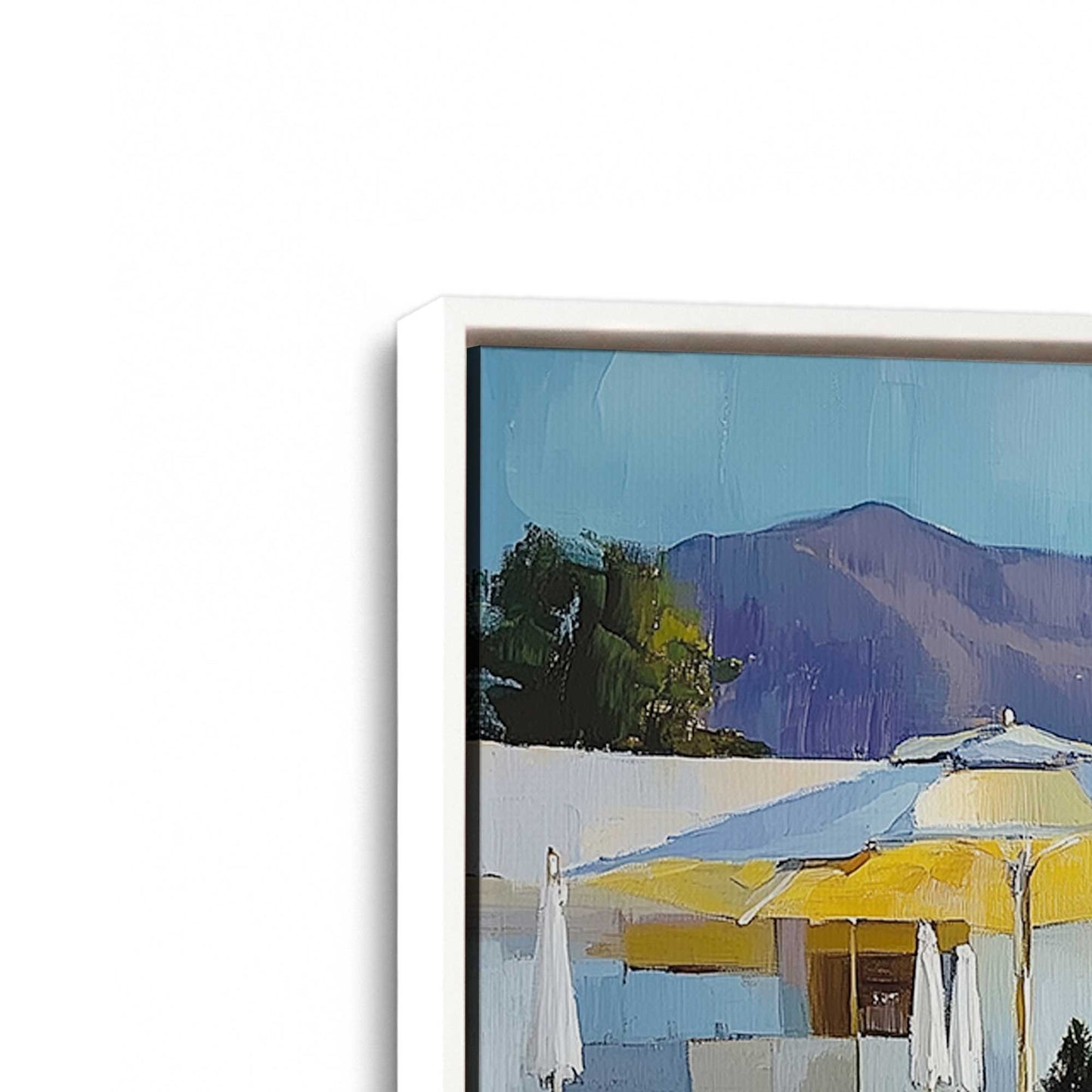 [Color:Opaque White], Picture of art in a White frame at an angle