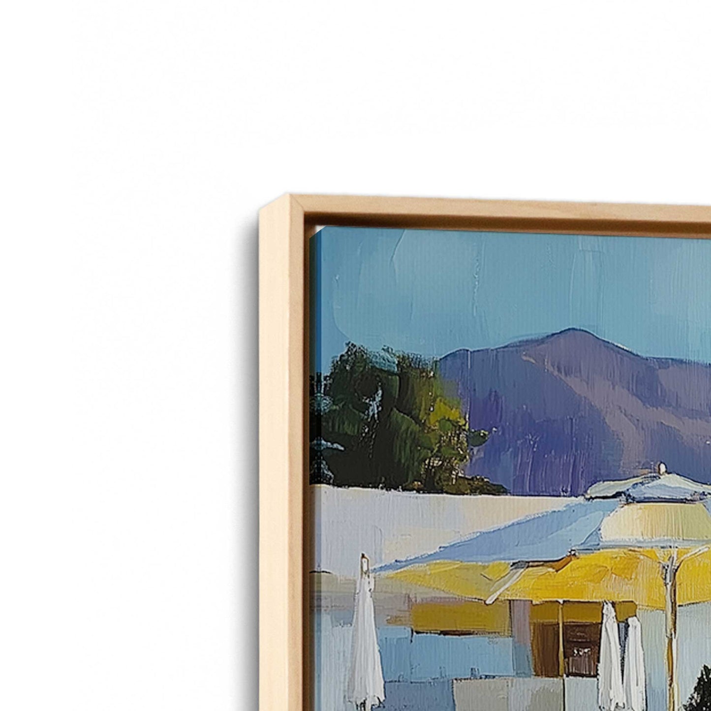 [Color:American Maple], Picture of art in a American Maple frame at an angle