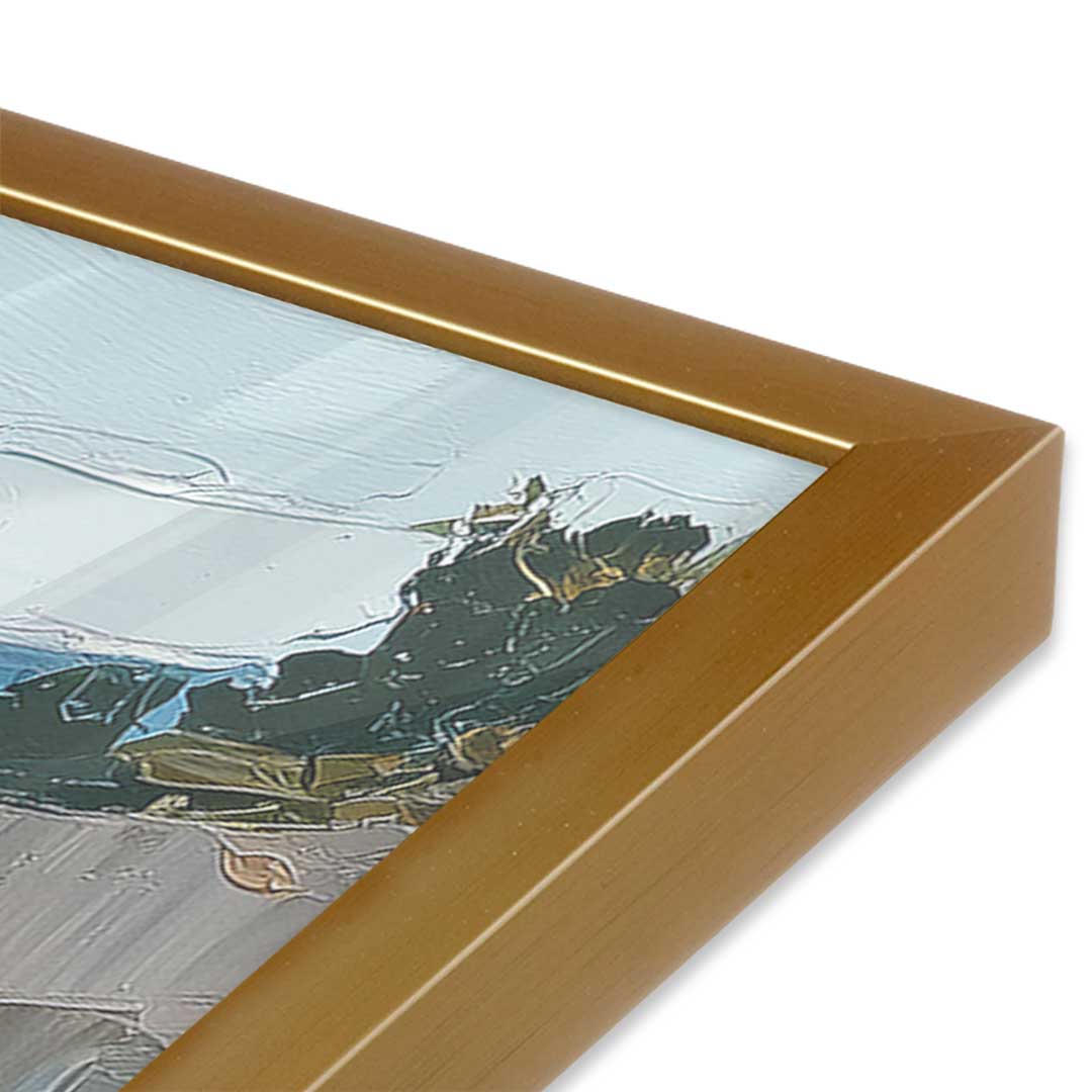 [Color:Polished Gold], Picture of art in a Polished Gold frame at an angle