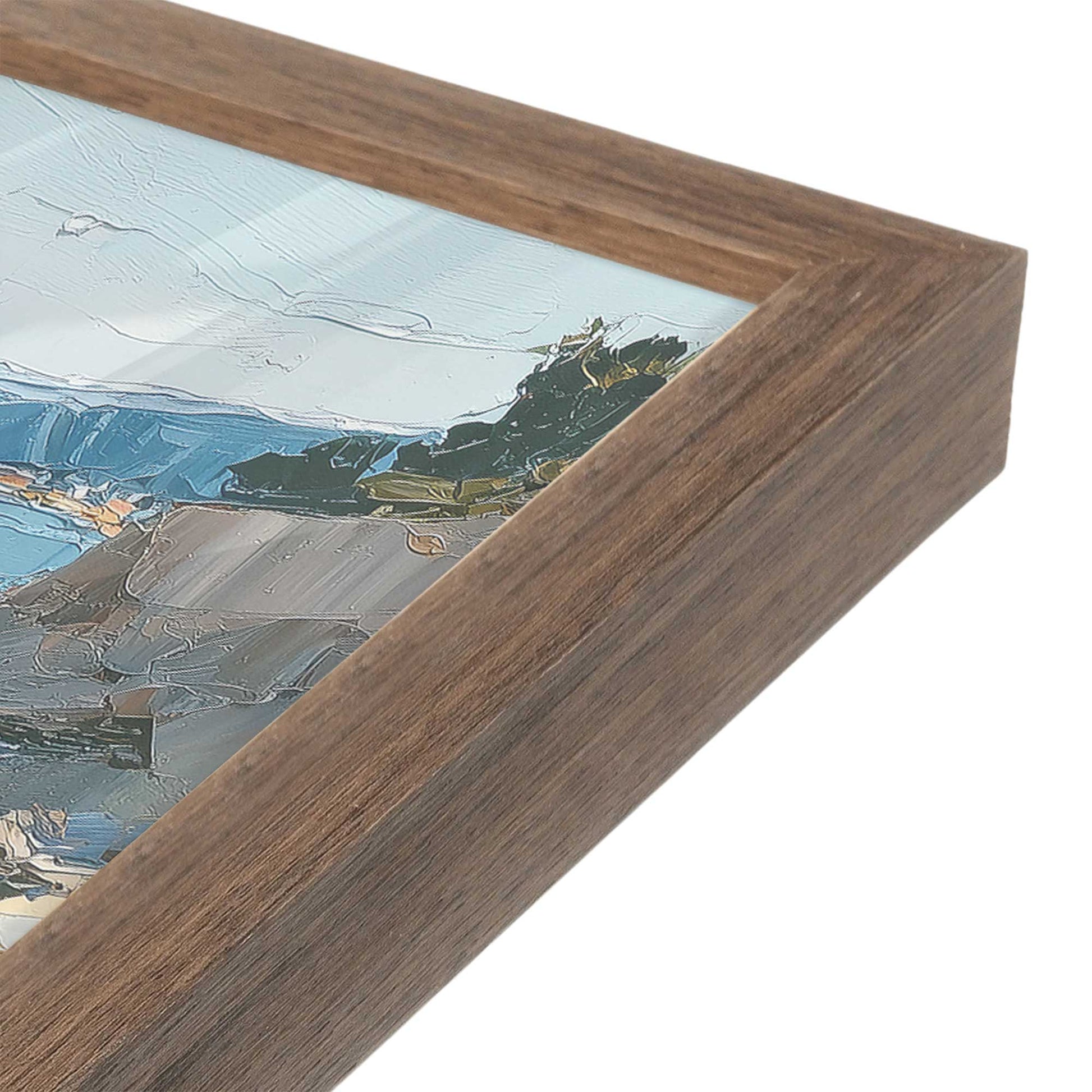[Color:Walnut], Picture of art in a Walnut frame at an angle