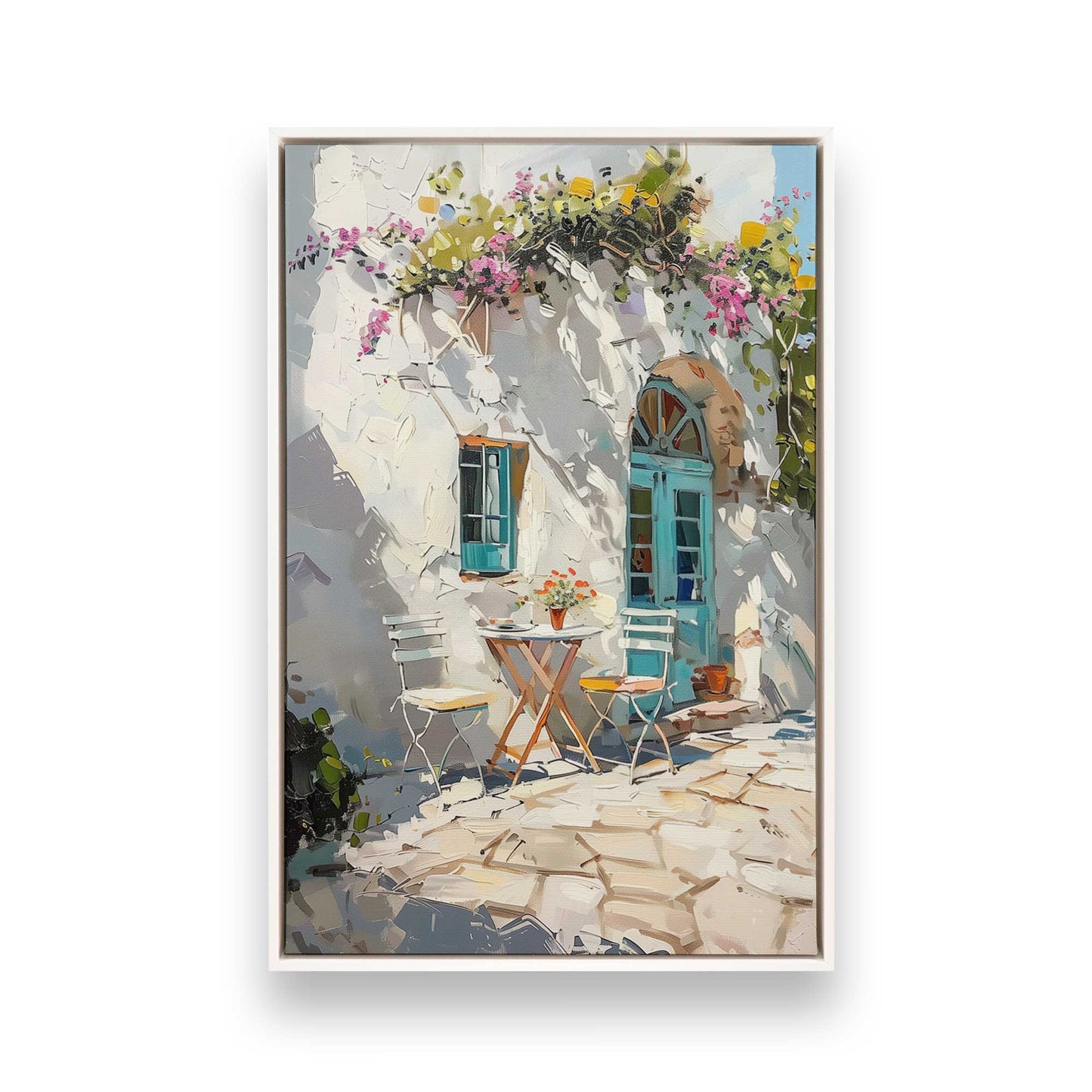 [Color:Opaque White], Picture of art in a White frame
