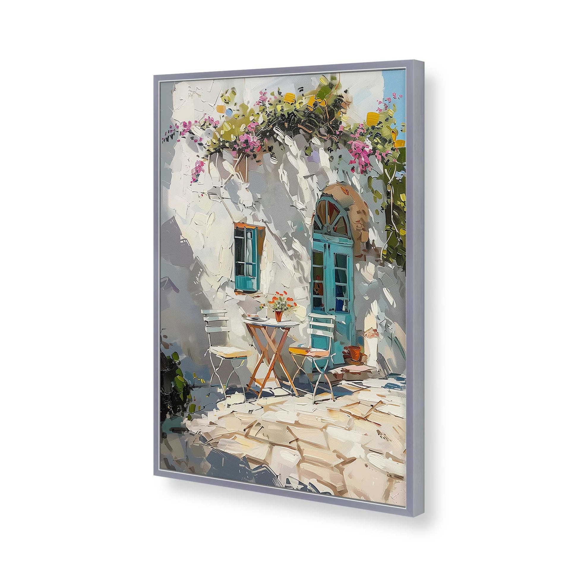[Color:Polished Chrome], Picture of art in a Polished Chrome frame of the corner