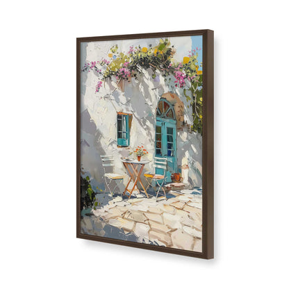 [Color:Brown], Picture of art in a Brown frame of the corner