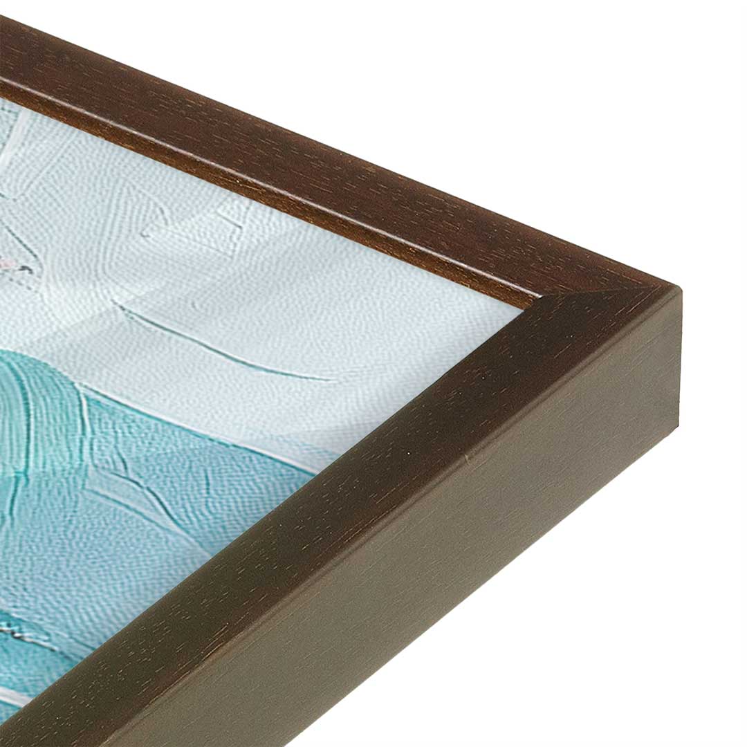 [Color:Brown], Picture of art in a Brown frame at an angle