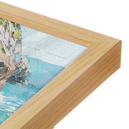 [Color:American Maple], Picture of art in a American Maple frame at an angle