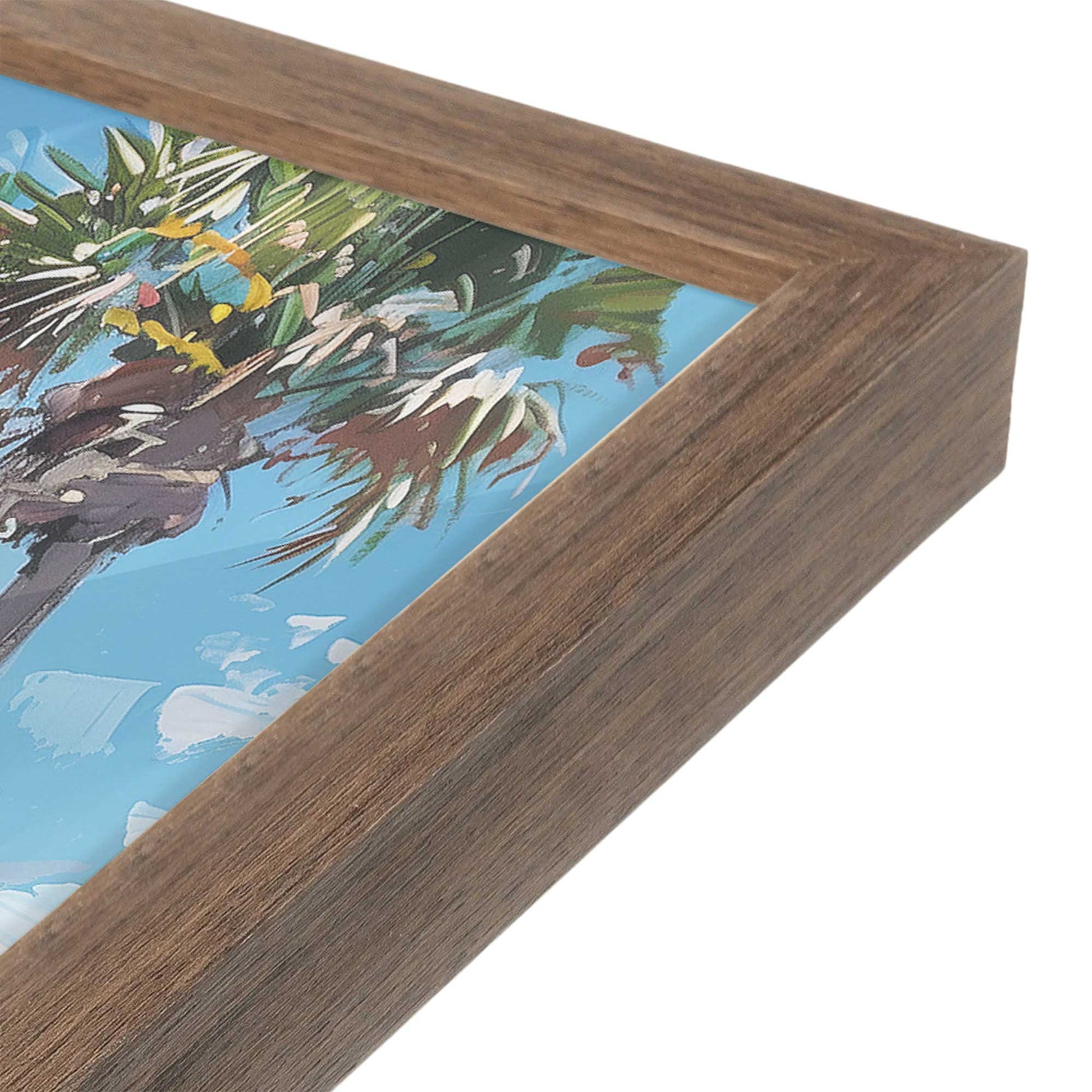 [Color:Walnut], Picture of art in a Walnut frame at an angle