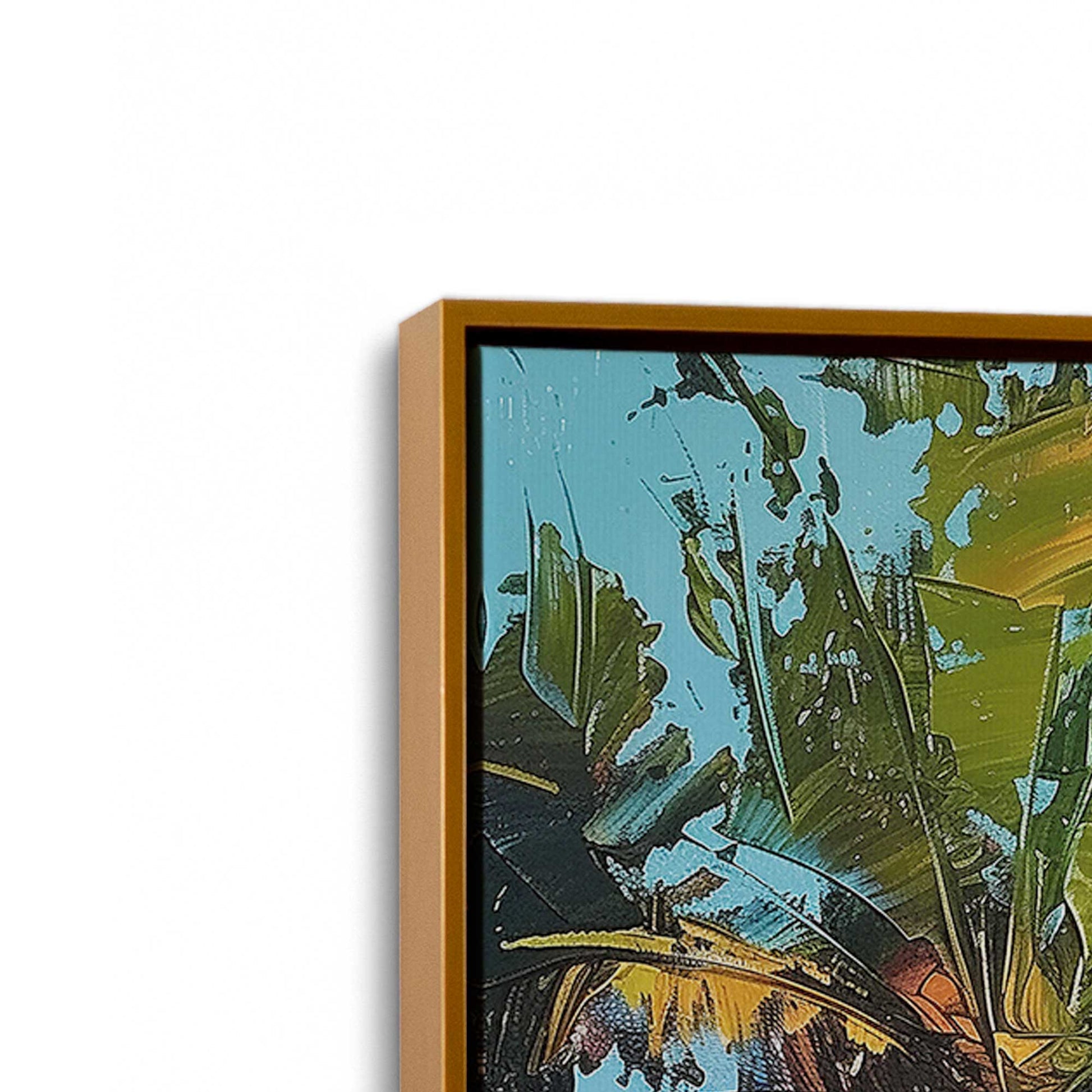[Color:Polished Gold], Picture of art in a Polished Gold frame at an angle