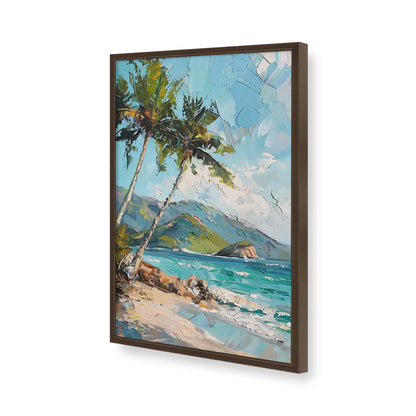 [Color:Brown], Picture of art in a Brown frame of the corner