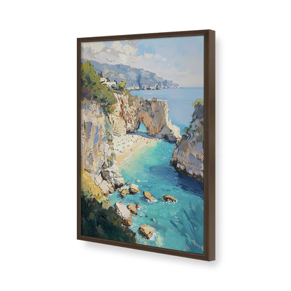 [Color:Brown], Picture of art in a Brown frame of the corner