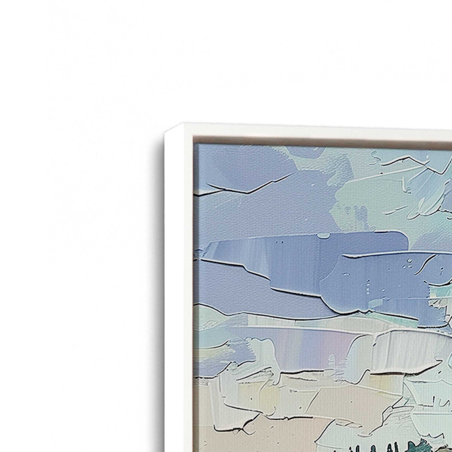 [Color:Opaque White], Picture of art in a White frame at an angle