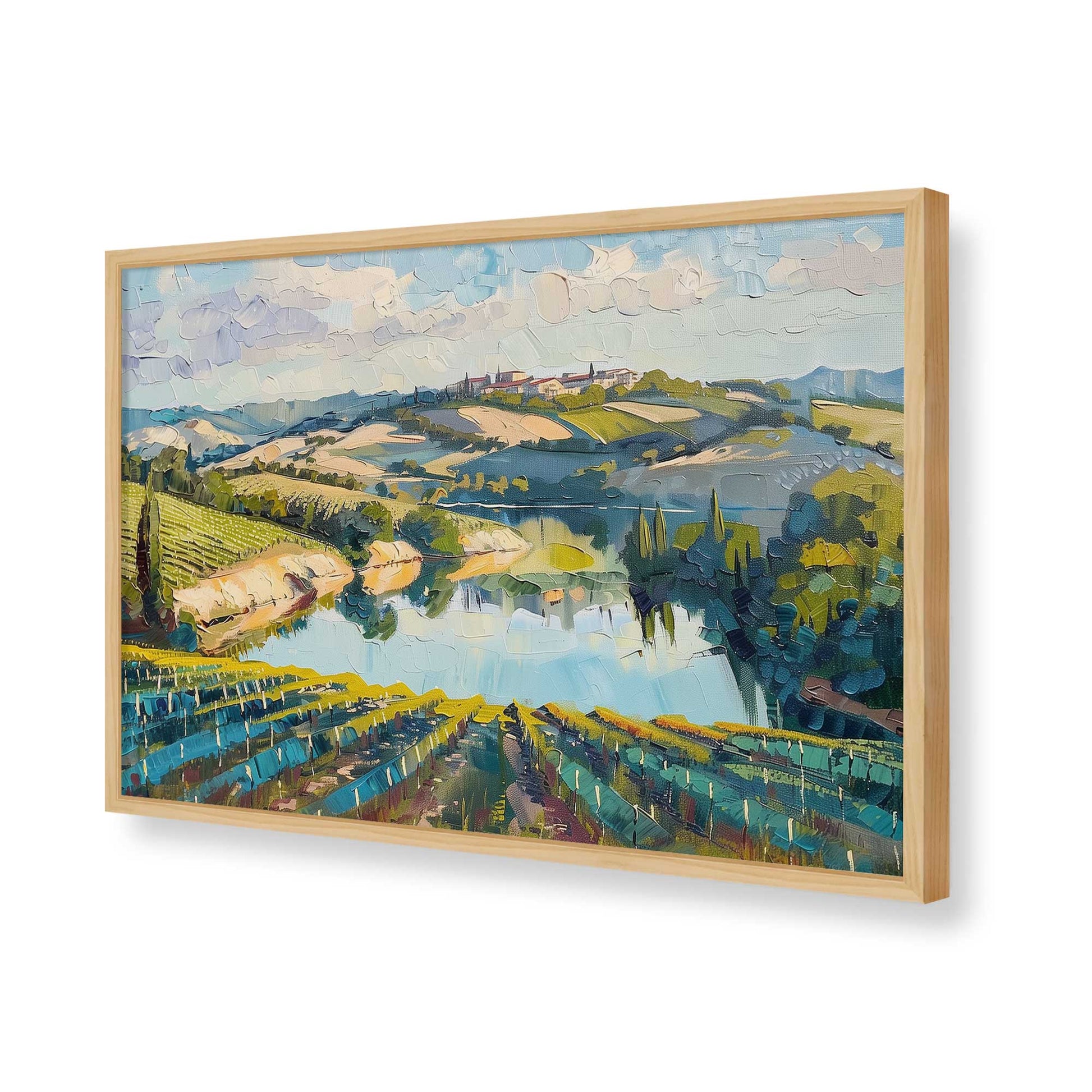[Color:American Maple], Picture of art in a American Maple frame of the corner