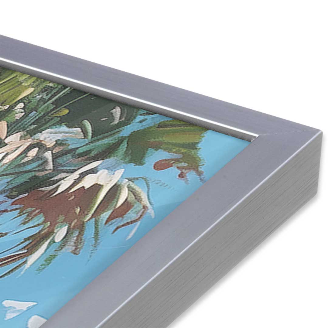 [Color:Polished Chrome], Picture of art in a Polished Chrome frame of the corner