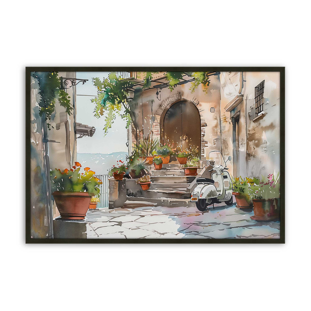 [Color:Satin Black], Picture of art in a Polished Chrome frame