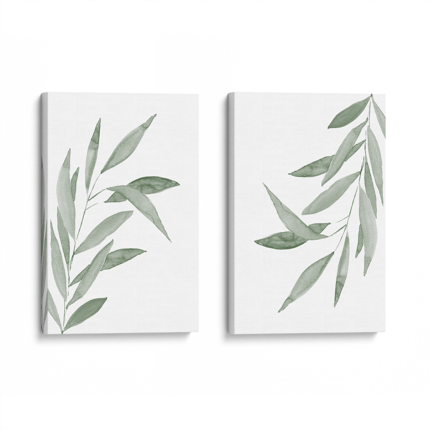 [color:Stretched Canvas], Picture of art in a black frame at angle