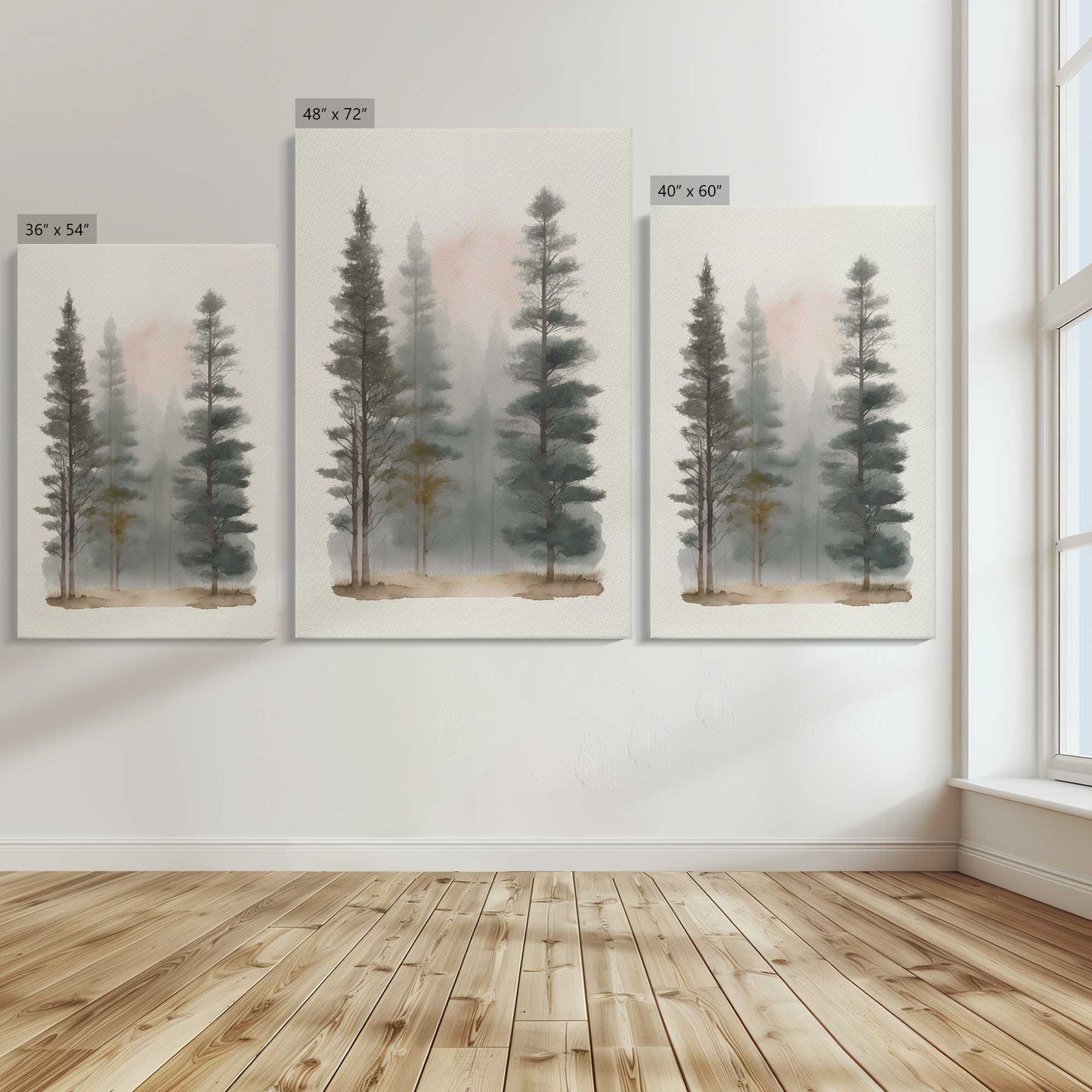 [Color:Stretched Canvas], Image showing the size comparisons